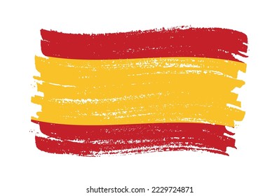 Grunge Spain flag.Brush stroke Spain flag.