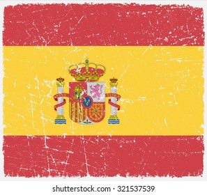 Grunge Spain flag.Spain flag with grunge texture.Vector illustration.