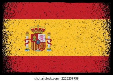 Grunge Spain Flag.Vector Old Flag Of Spain.