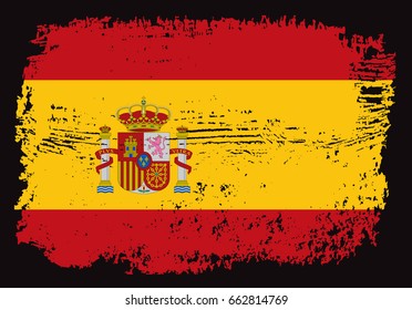 Grunge Spain flag.Vector Spanish flag.