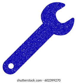 Grunge Spanner rubber seal stamp watermark. Icon symbol with grunge design and unclean texture. Unclean vector blue emblem.