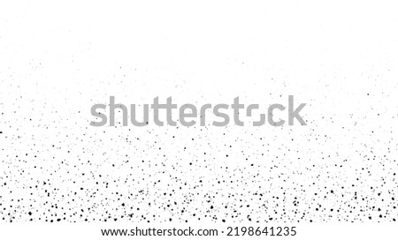 Grunge speckle texture. Dirty particles faded frame. Grungy splashed particles wallpaper. Speckle gradient effect. Splattered particles, splashes, drops wallpaper. Distress grain background.