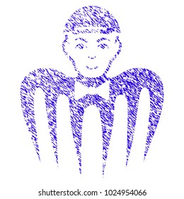 Grunge Spectre Boy rubber seal stamp watermark. Icon symbol with grunge design and dirty texture. Unclean vector blue emblem spectre boy.