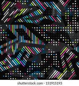 grunge spectrum color geometric seamless pattern