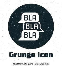 Grunge Speech bubble chat icon isolated on white background. Message icon. Communication or comment chat symbol. Monochrome vintage drawing. Vector