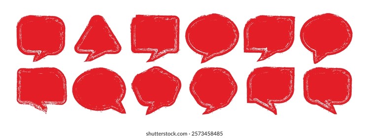 Grunge Speech Bubble Icons Set. Black speech bubble collection. Set of speech bubble. Speech bubble comic Vector trendy illustration.