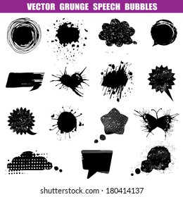 Burbujas de voz gruesa - Diversas formas - para diseño o libro de recortes - Conjunto de vectores