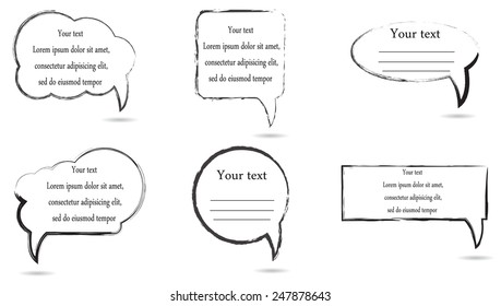Grunge speech bubbles.Abstract vector illustration.
