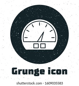 Grunge Speedometer icon isolated on white background.  Vector Illustration