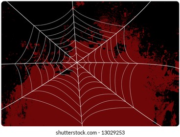 Grunge spiderweb editable vector illustration with space for your text