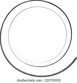 Grunge Spiral Circle Background . Vector Illustration .