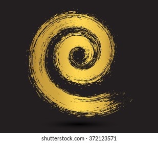 Grunge spiral .Golden spiral shape.Vector logo design template.