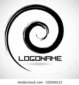Grunge Spiral Logo Element. Vector Illustration. 