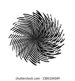 Grunge Spiral And round stamp for your design. Distress circle overlay template for aging your icon, badge or insignia element. EPS10 vector. 