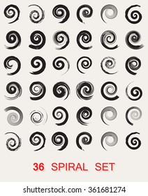 Grunge Spiral Setspiral Shape Symbolsvector Logo Stock Vector (Royalty ...