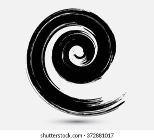 Grunge spiral .Spiral shape symbol.Vector logo design template.