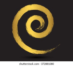 Grunge spiral .Spiral shape symbol.Vector logo design template.