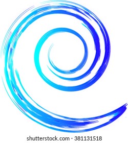 Grunge spiral .Spiral shape symbol.Vector logo design template.