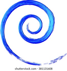 Grunge spiral .Spiral shape symbol.Vector logo design template.