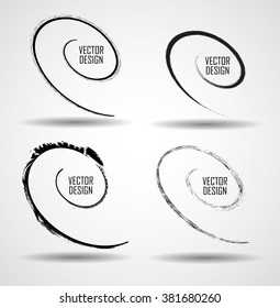Grunge spirals. Swirl Logo Element. 