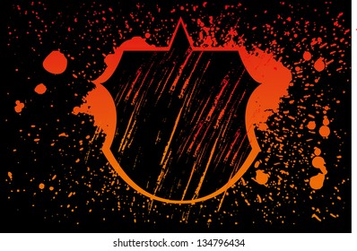 grunge splash badge vector art