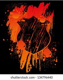 grunge splash badge vector art