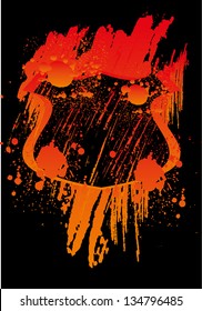 grunge splash badge vector art