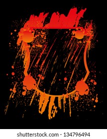 grunge splash badge vector art