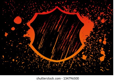 grunge splash badge vector art