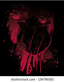 grunge splash badge vector art