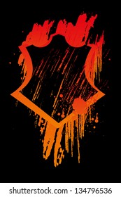 grunge splash badge vector art
