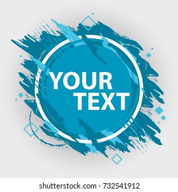 Grunge splash banner with geometric figure. Vector splatter labels with space for text. Vector frame for text. Element for design  flyers, business cards, gift cards, brochures, invitations and more