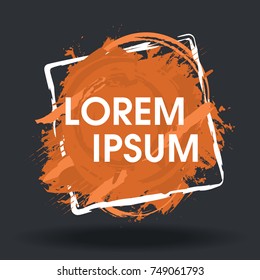 Grunge splash banner with geometric figure. Vector splatter labels with space for text. Vector frame for text. Element for design  flyers, business cards, gift cards, brochures, invitations and more