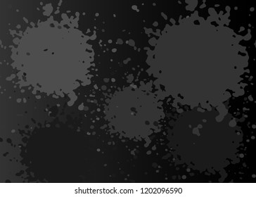 Grunge splash banner, paint splatter pattern in dark black background. Vector Texture Template 