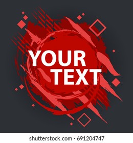 Grunge splash banner. Vector splatter labels with space for text