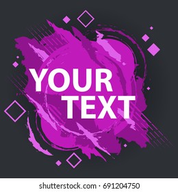 Grunge splash banner. Vector splatter labels with space for text