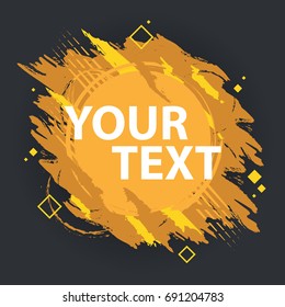 Grunge splash banner. Vector splatter labels with space for text