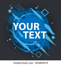 Grunge splash banner. Vector splatter labels with space for text