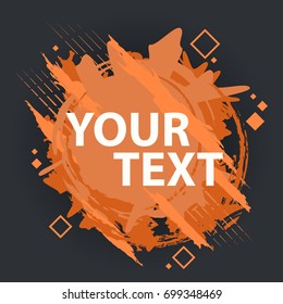 Grunge splash banner. Vector splatter labels with space for text