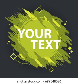 Grunge splash banner. Vector splatter labels with space for text
