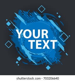 Grunge splash banner. Vector splatter labels with space for text