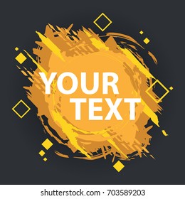 Grunge splash banner. Vector splatter labels with space for text. Grunge label.