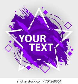 Grunge splash banner. Vector splatter labels with space for text. Grunge label with geometric figures