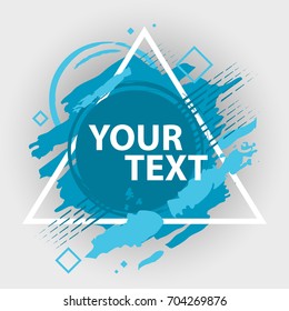 Grunge splash banner. Vector splatter labels with space for text. Grunge label with geometric figures