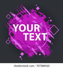 Grunge splash banner. Vector splatter labels with space for text. Grunge label.