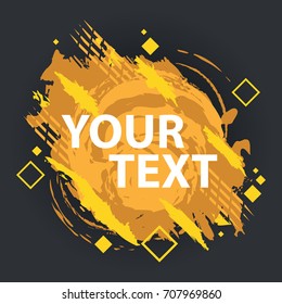 Grunge splash banner. Vector splatter labels with space for text. Grunge label.