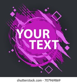 Grunge splash banner. Vector splatter labels with space for text. Grunge label.