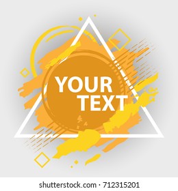 Grunge splash banner. Vector splatter labels with space for text. Grunge label with geometric figure