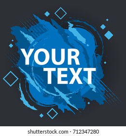 Grunge splash banner. Vector splatter labels with space for text. Grunge label.