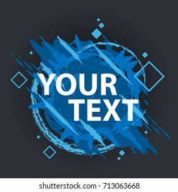 Grunge splash banner. Vector splatter labels with space for text. Grunge label.